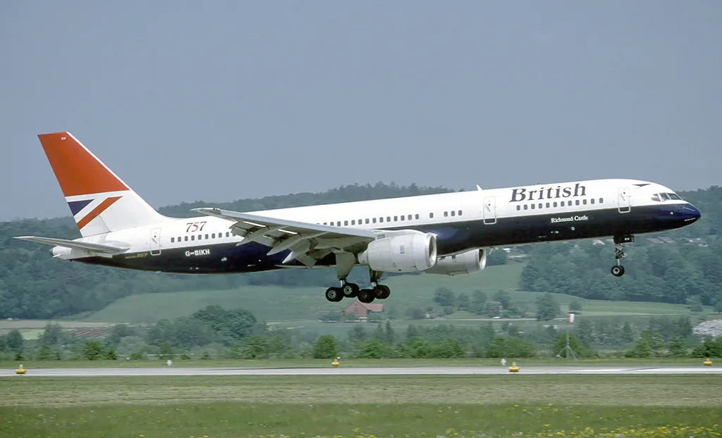 British-Airways-Boeing 757 im Landeanflug